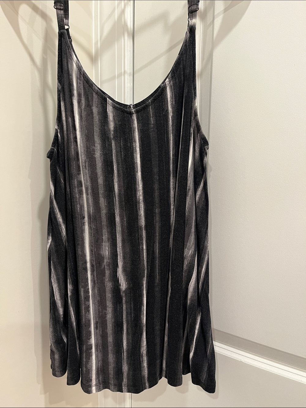 torrid Black and Gray Striped V-Neck Camisole